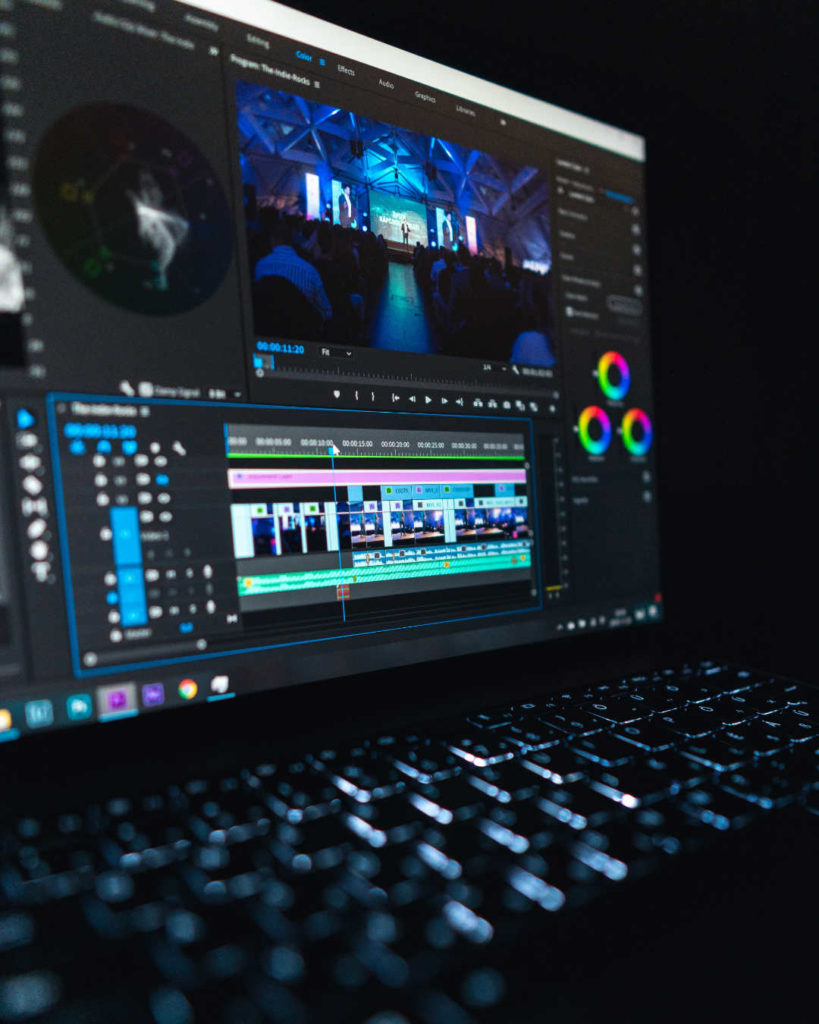 A laptop showing software to effect post-production in film | FILMD