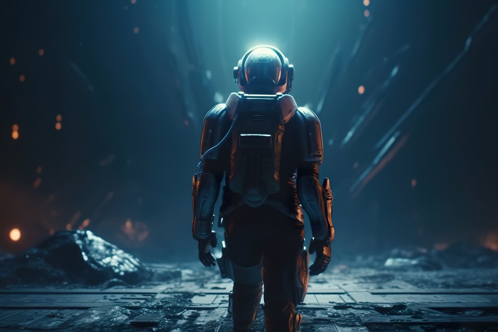 Showing a lone spaceman on a filmmaking set to demonstrate showing your Unique Voice as an Independent Filmmaker