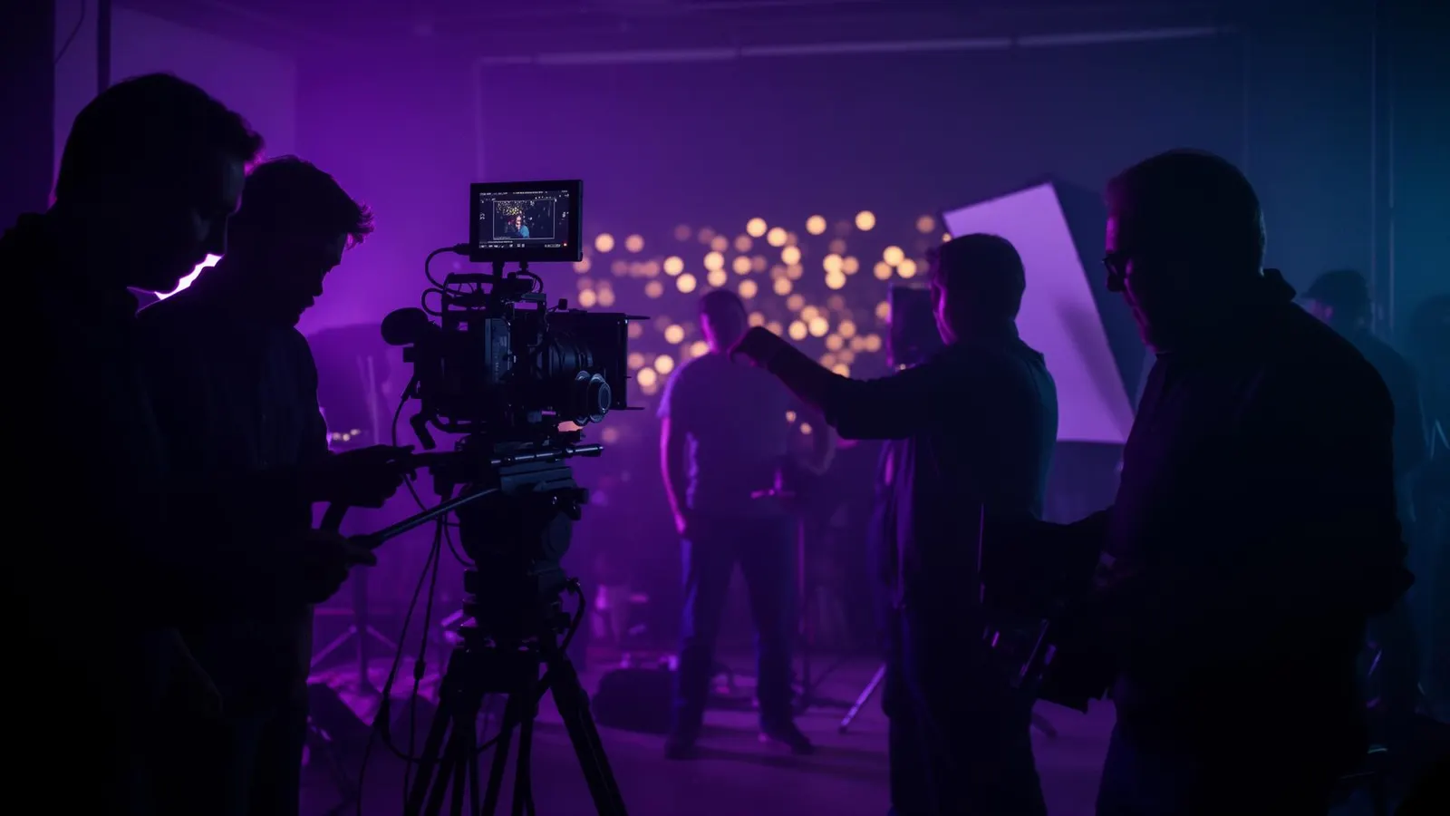 Film crew on set