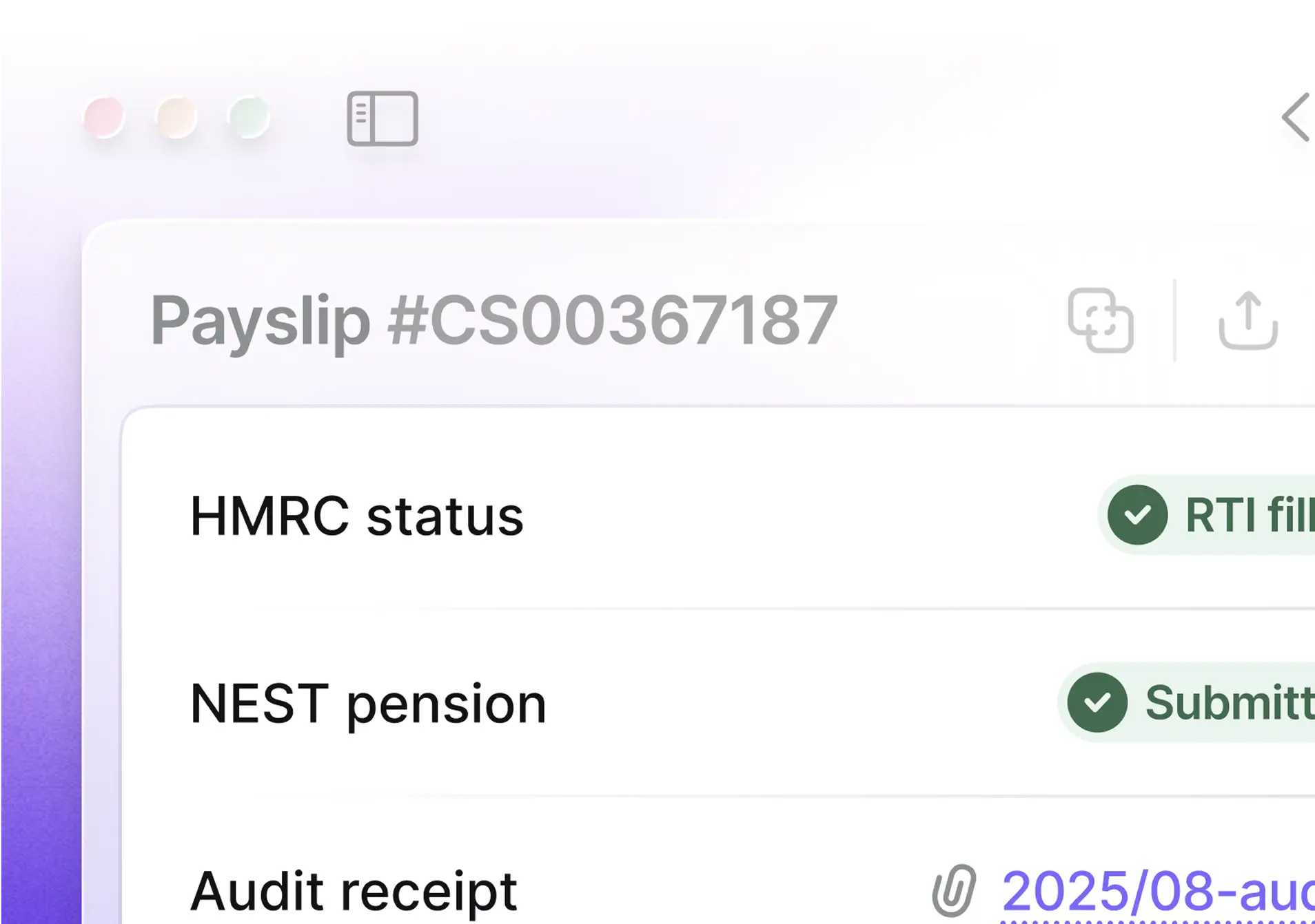 Payslips & Audit Logs feature screenshot